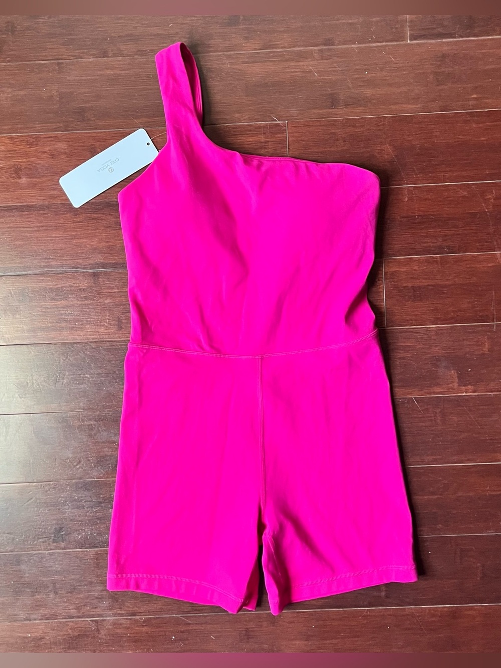 Crazy Yoga Hot Pink One Shoulder Active Romper - NWT